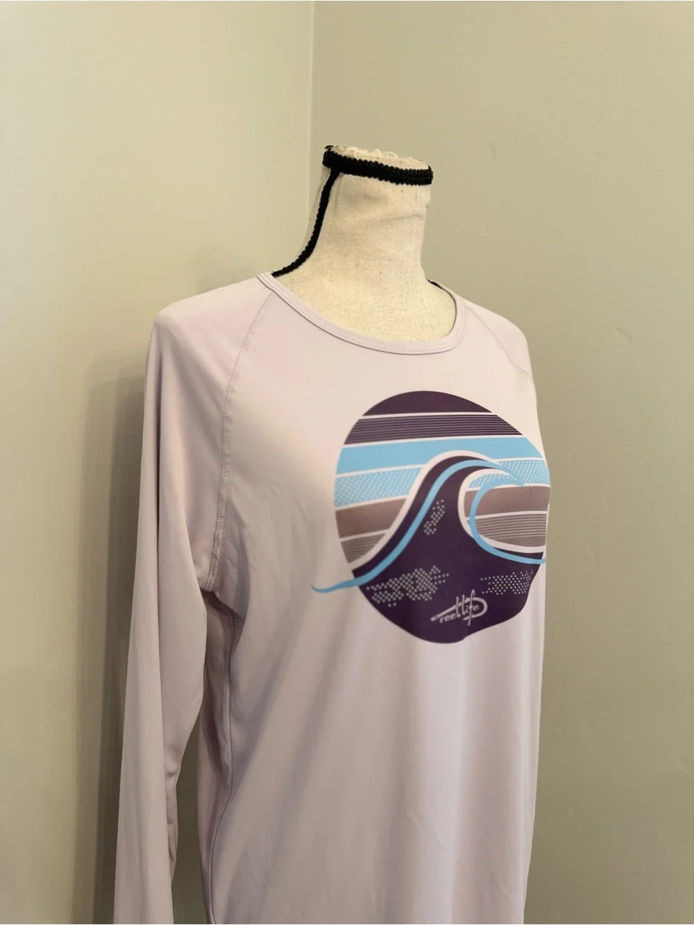Reel Life L/G Long Sleeve UPF Rash Guard Wave Graphic Swim Top